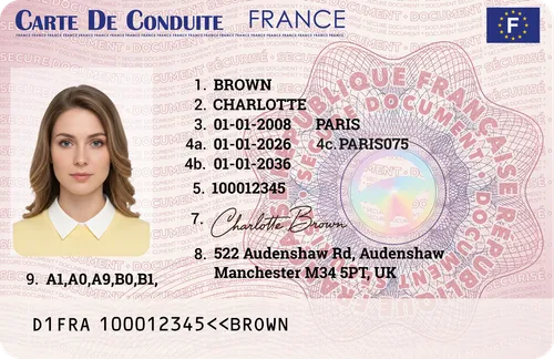 France Driver's License — novelty ID card