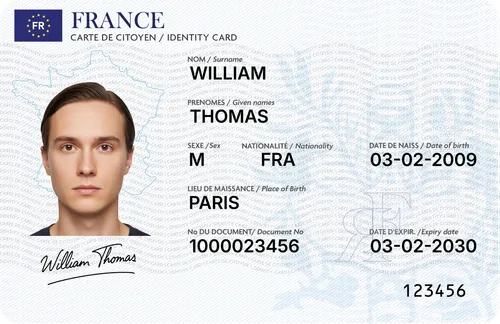France Identity Card — novelty ID card