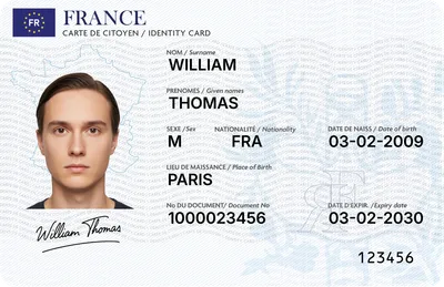 France Identity Card — Front
