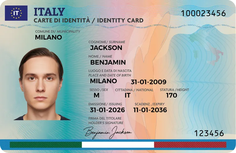 Italy Identity Card — Front — Fake ID EU
