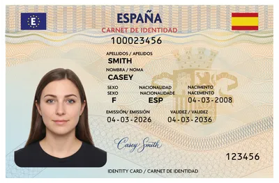 Spain Identity Card — Front