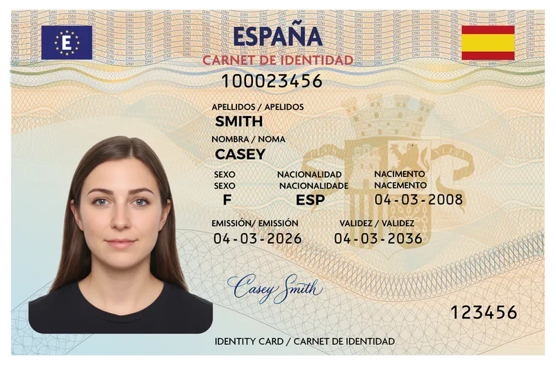 Spain Identity Card — Front — Fake ID EU