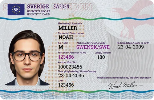 Sweden Identity Card — novelty ID card