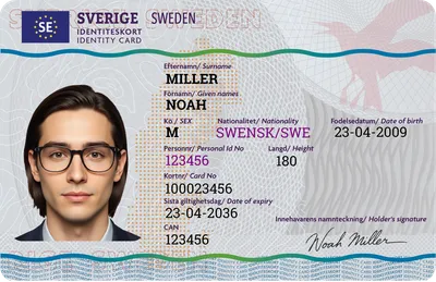 Sweden Identity Card — Front