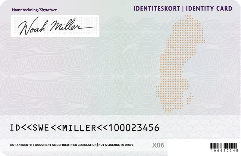 Sweden Identity Card — Back — Fake ID EU