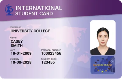 International Student Card — Front