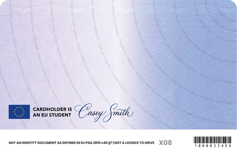 International Student Card — Back — Fake ID EU